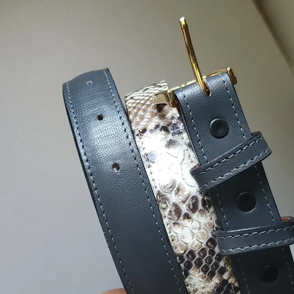 Snakeskin Genuine Leather Belt  sz 38 - Picture 13 of 13